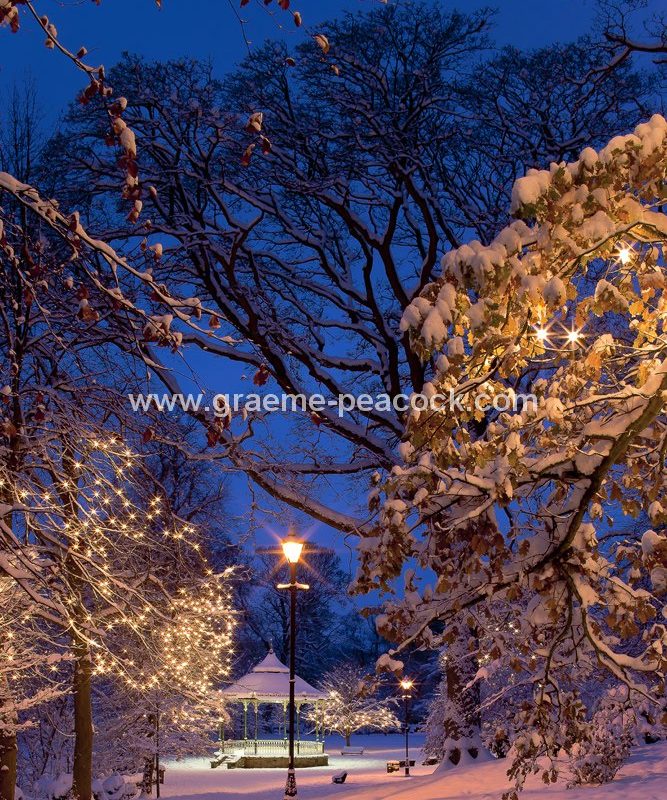 The Bandstand at Christmas, Hexham Parks, Hexham, Northumberland
