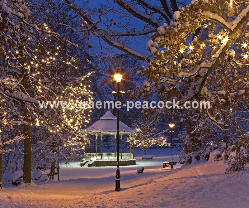 The Bandstand at Christmas, Hexham Parks, Hexham, Northumberland