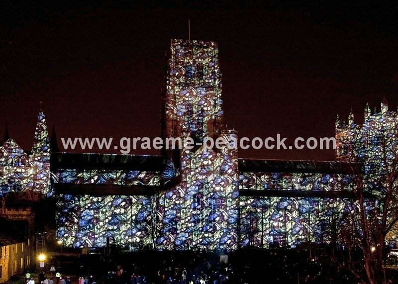 Durham Cathedral during Lumiere 2011, Durham City, County Durham (Crown of Light by Ross Ashton)