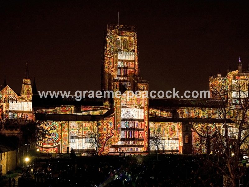 Durham Cathedral during Lumiere 2011, Durham City, County Durham (Crown of Light by Ross Ashton)