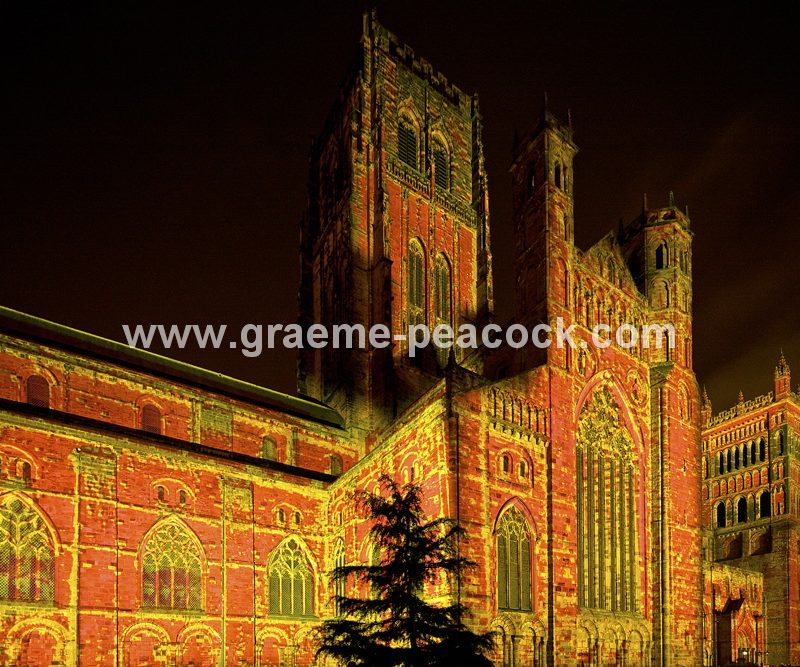 Durham Cathedral during Lumiere 2011, Durham City, County Durham (Crown of Light by Ross Ashton)