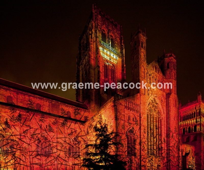 Durham Cathedral during Lumiere 2011, Durham City, County Durham (Crown of Light by Ross Ashton)
