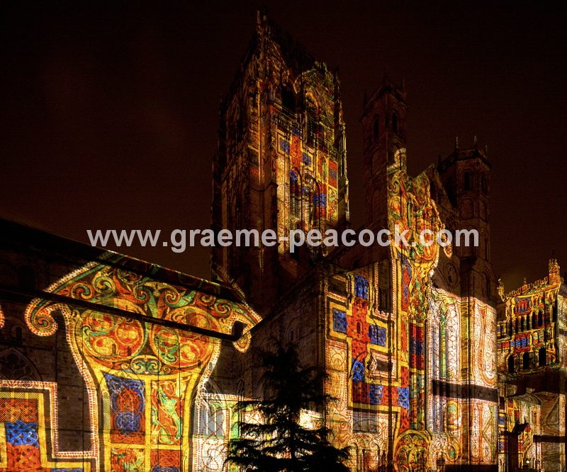 Durham Cathedral during Lumiere 2011, Durham City, County Durham (Crown of Light by Ross Ashton)