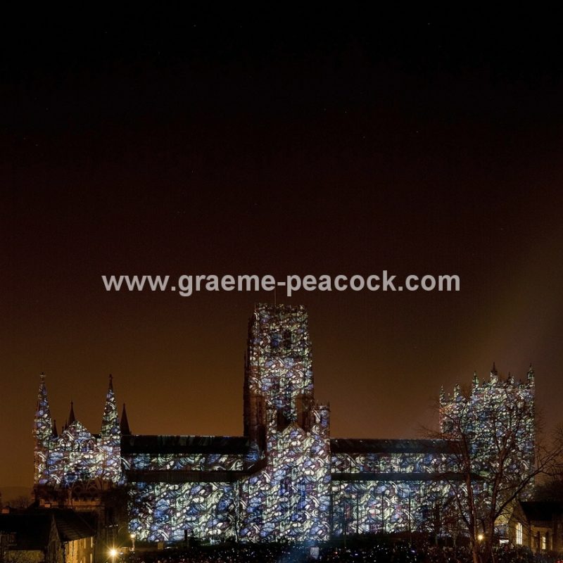Durham Cathedral during Lumiere 2011, Durham City, County Durham (Crown of Light by Ross Ashton)