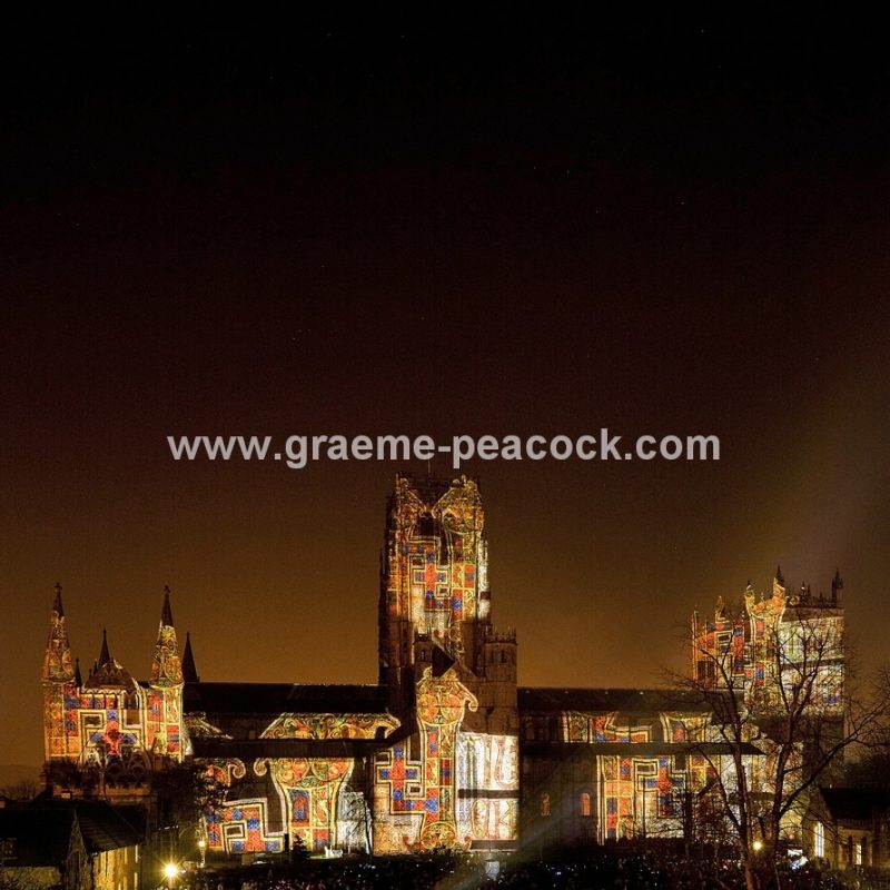 Durham Cathedral during Lumiere 2011, Durham City, County Durham (Crown of Light by Ross Ashton)