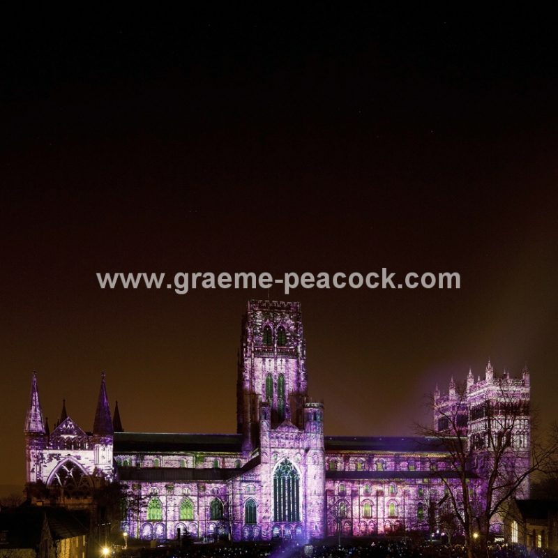 Durham Cathedral during Lumiere 2011, Durham City, County Durham (Crown of Light by Ross Ashton)