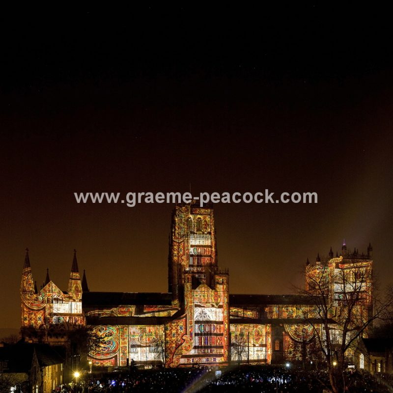 Durham Cathedral during Lumiere 2011, Durham City, County Durham (Crown of Light by Ross Ashton)