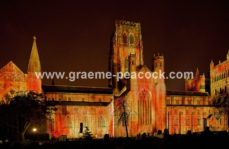 Durham Cathedral during Lumiere 2011, Durham City, County Durham (Crown of Light by Ross Ashton)