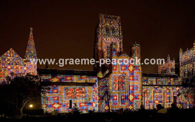 Durham Cathedral during Lumiere 2011, Durham City, County Durham (Crown of Light by Ross Ashton)