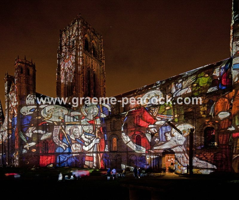 Durham Cathedral during Lumiere 2011, Durham City, County Durham (Crown of Light by Ross Ashton)