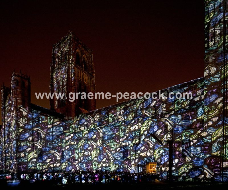 Durham Cathedral during Lumiere 2011, Durham City, County Durham (Crown of Light by Ross Ashton)