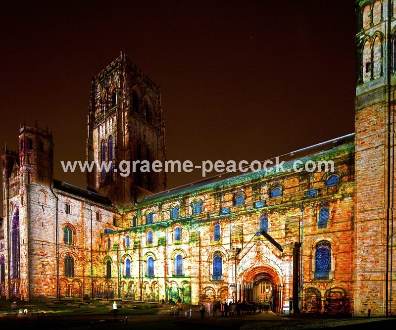 Durham Cathedral during Lumiere 2011, Durham City, County Durham (Crown of Light by Ross Ashton)