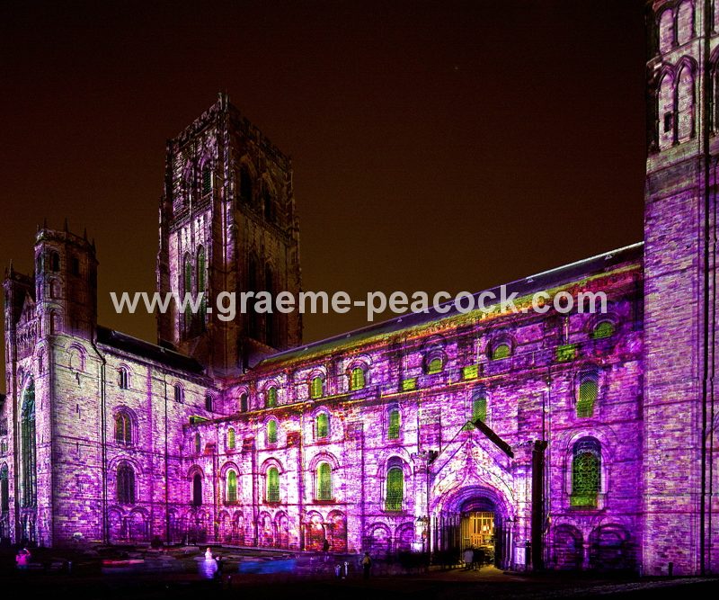 Durham Cathedral during Lumiere 2011, Durham City, County Durham (Crown of Light by Ross Ashton)