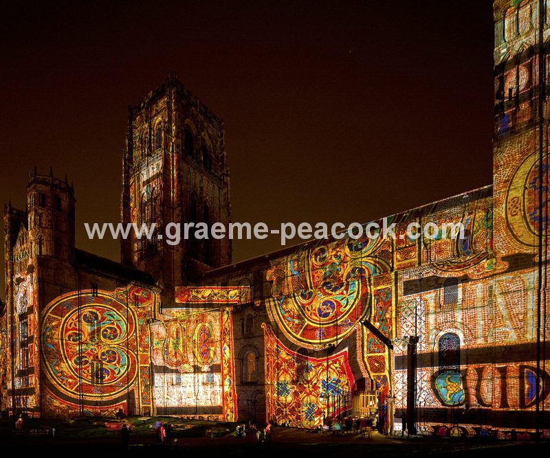 Durham Cathedral during Lumiere 2011, Durham City, County Durham (Crown of Light by Ross Ashton)