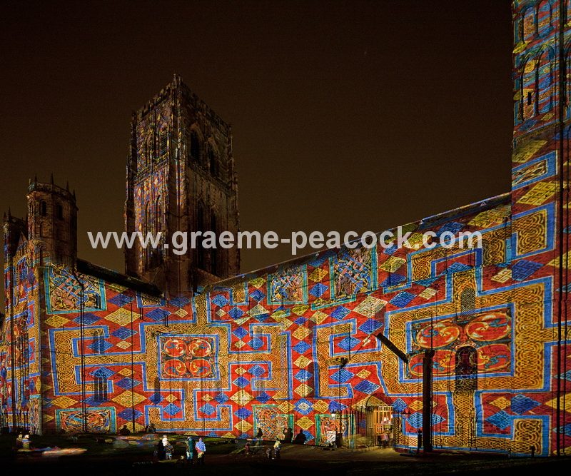 Durham Cathedral during Lumiere 2011, Durham City, County Durham (Crown of Light by Ross Ashton)
