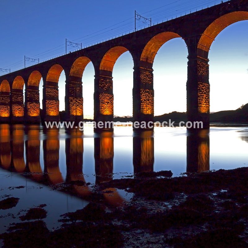 The Royal Border Bridge illuminations, Berwick-upon-Tweed, Northumberland