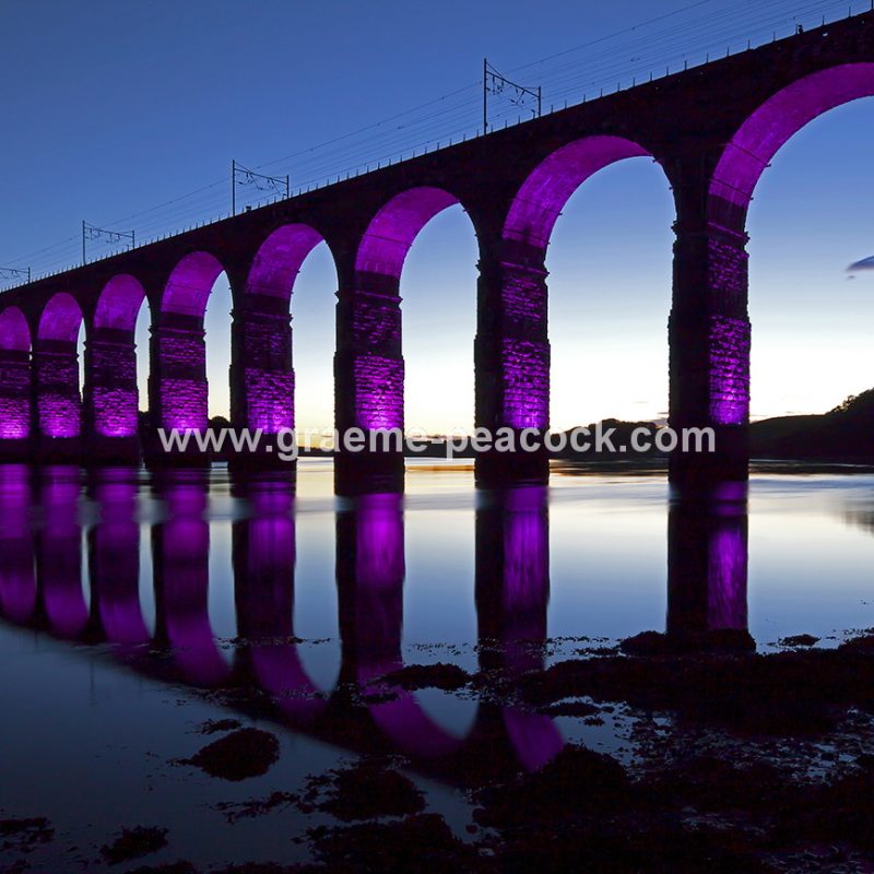 The Royal Border Bridge illuminations, Berwick-upon-Tweed, Northumberland