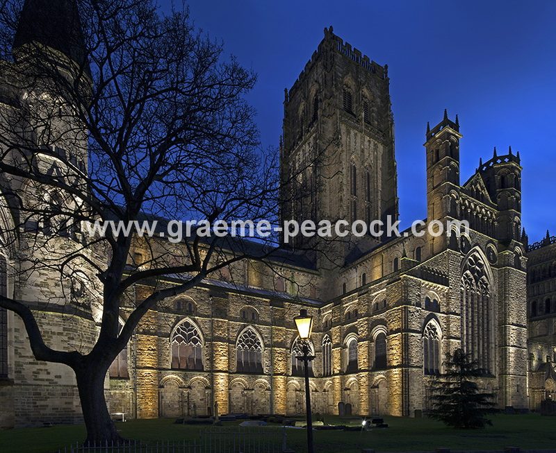 Durham Cathedral at night, Durham City, County Durham