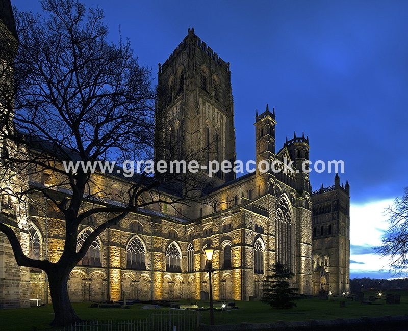 Durham Cathedral at night, Durham City, County Durham