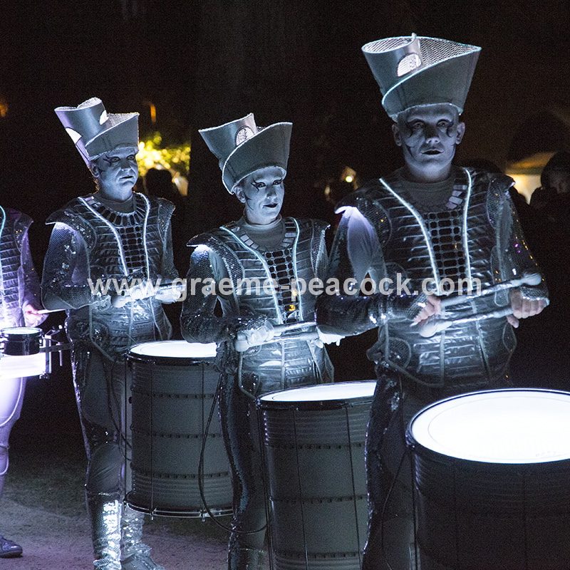 Performance artists  'Spark' at The Alnwick Garden, Alnwick, Northumberland