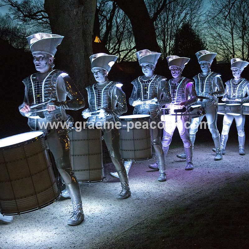 Performance artists  'Spark' at The Alnwick Garden, Alnwick, Northumberland