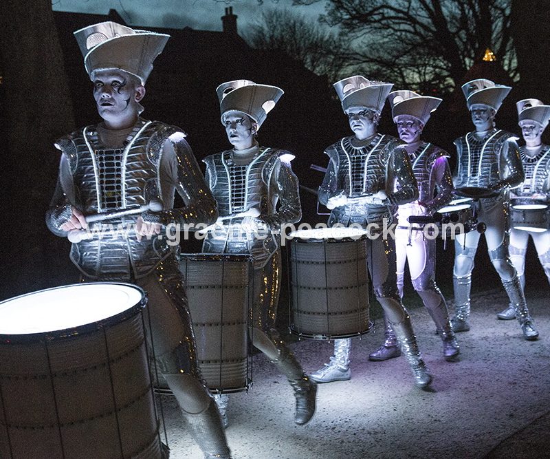 Performance artists  'Spark' at The Alnwick Garden, Alnwick, Northumberland