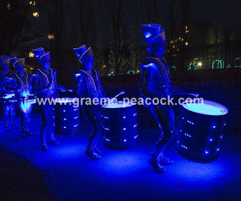 Performance artists  'Spark' at The Alnwick Garden, Alnwick, Northumberland