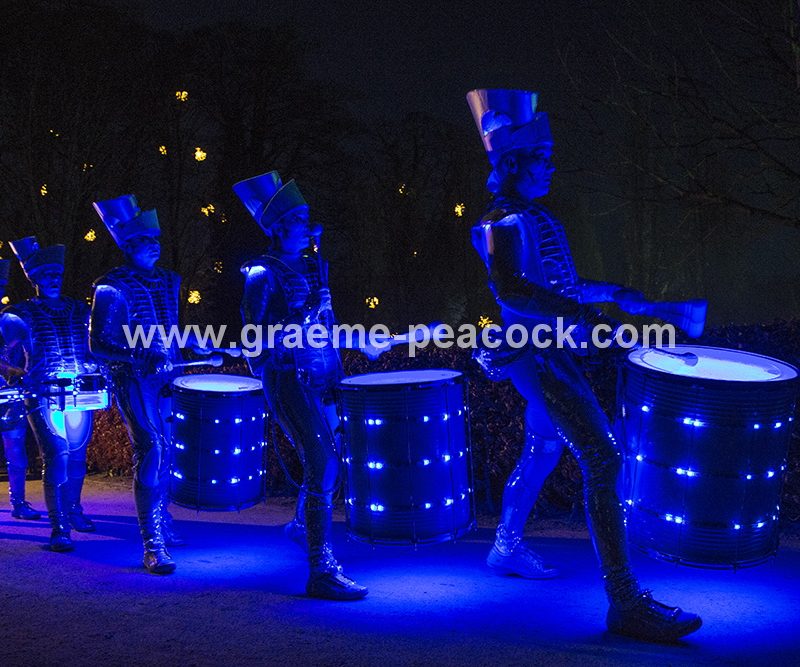 Performance artists  'Spark' at The Alnwick Garden, Alnwick, Northumberland