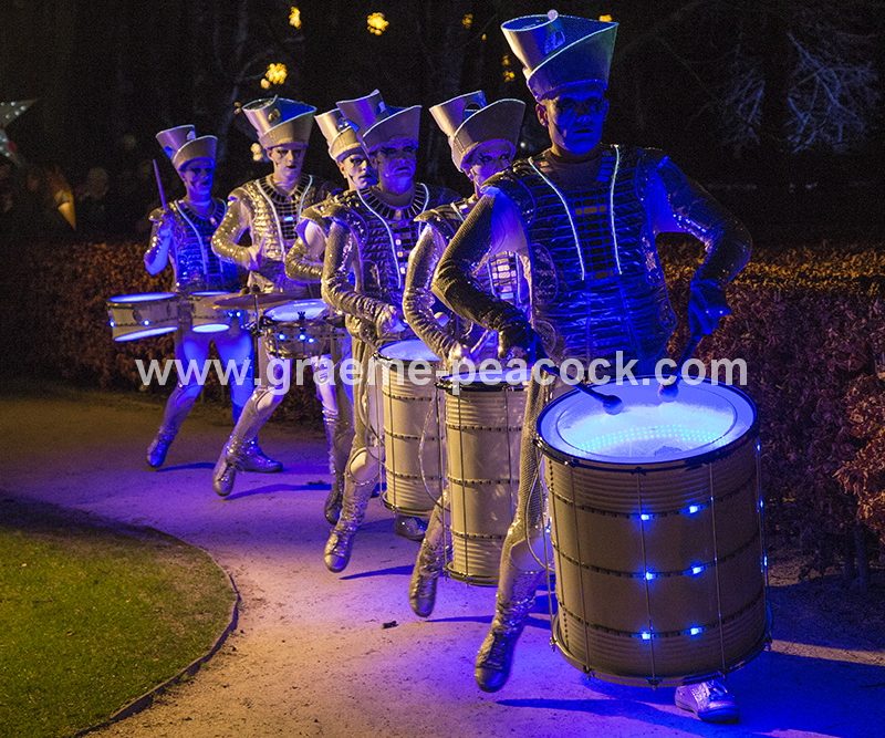 Performance artists  'Spark' at The Alnwick Garden, Alnwick, Northumberland