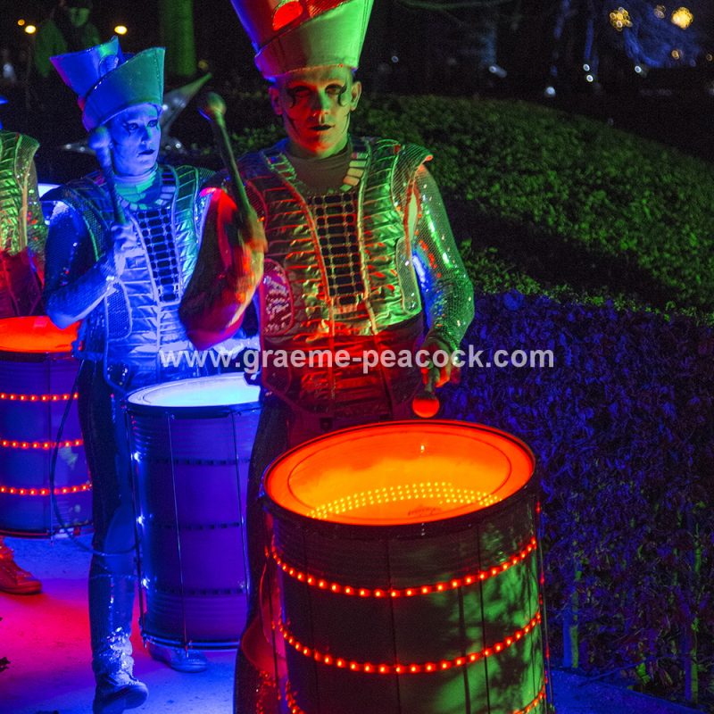 Performance artists  'Spark' at The Alnwick Garden, Alnwick, Northumberland