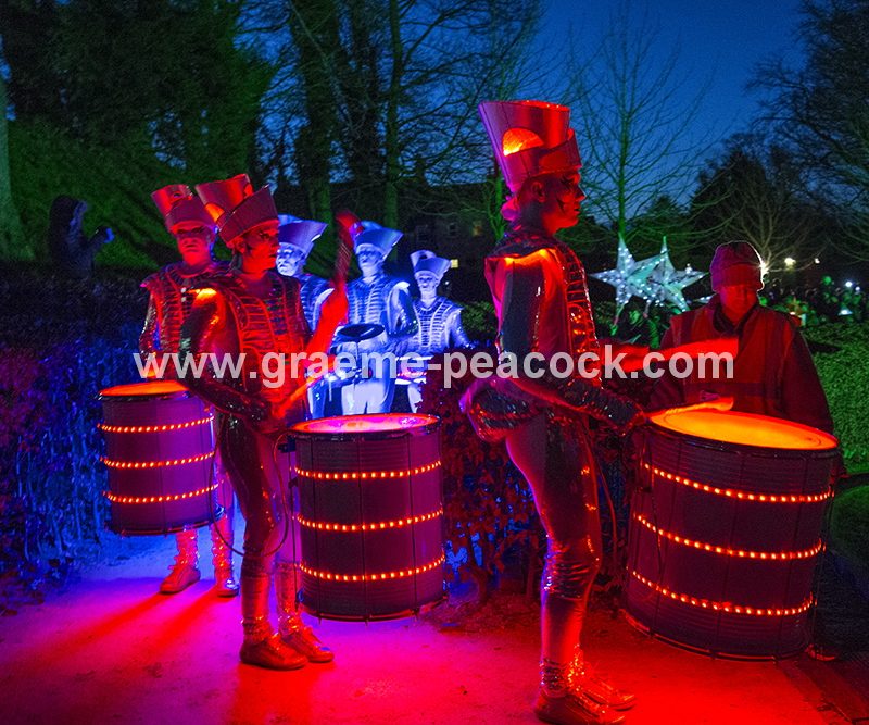 Performance artists  'Spark' at The Alnwick Garden, Alnwick, Northumberland