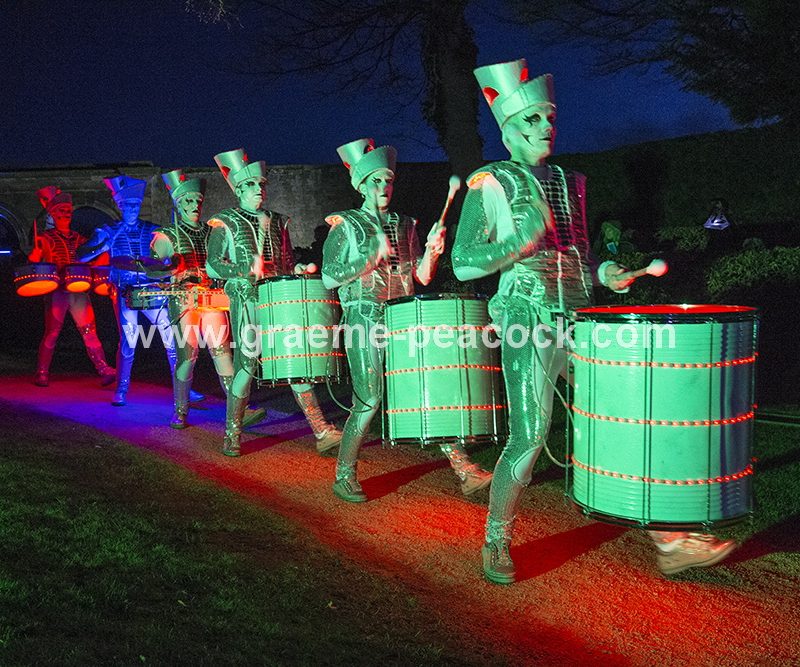 Performance artists  'Spark' at The Alnwick Garden, Alnwick, Northumberland