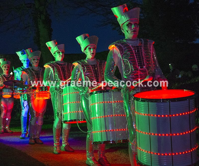 Performance artists  'Spark' at The Alnwick Garden, Alnwick, Northumberland