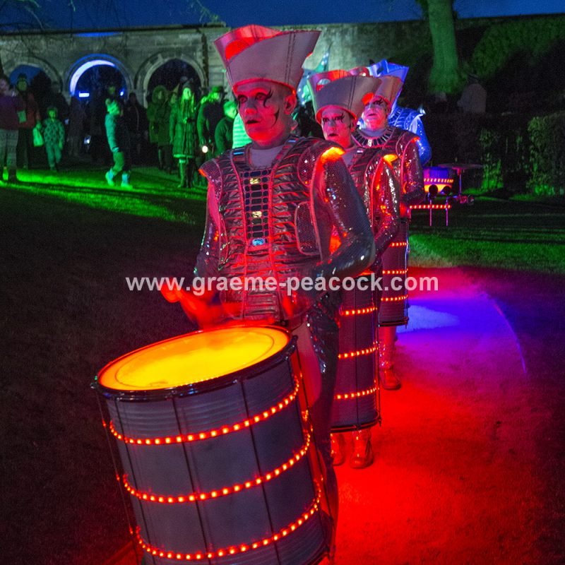 Performance artists  'Spark' at The Alnwick Garden, Alnwick, Northumberland