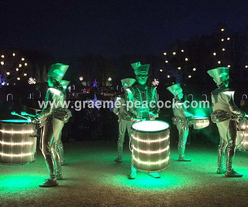 Performance artists  'Spark' at The Alnwick Garden, Alnwick, Northumberland