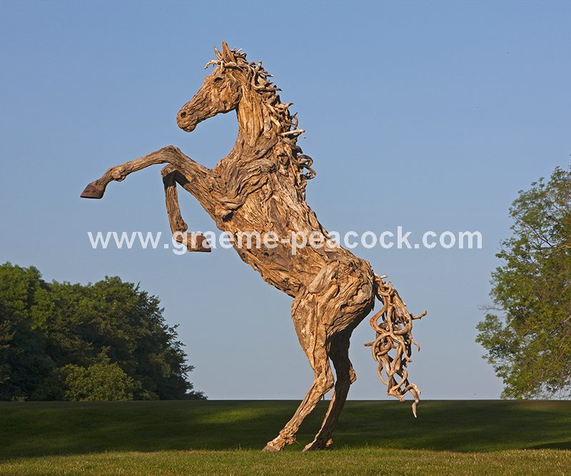 Driftwood stallion, Close House Hotel near Wylam, Northumberland