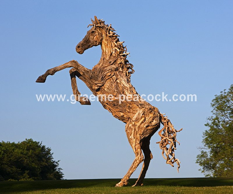 Driftwood stallion, Close House Hotel near Wylam, Northumberland