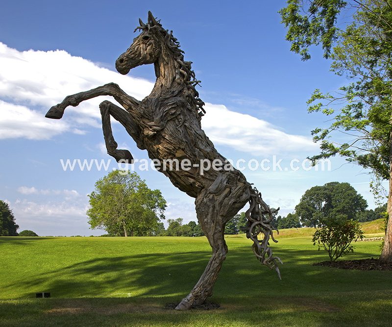 Driftwood stallion, Close House Hotel near Wylam, Northumberland