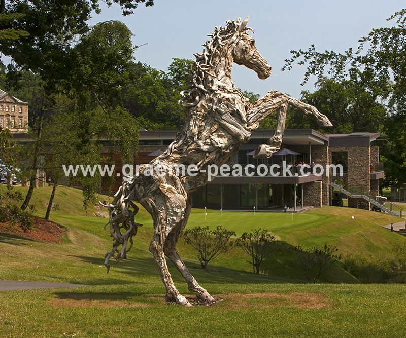 Driftwood stallion, Close House Hotel near Wylam, Northumberland