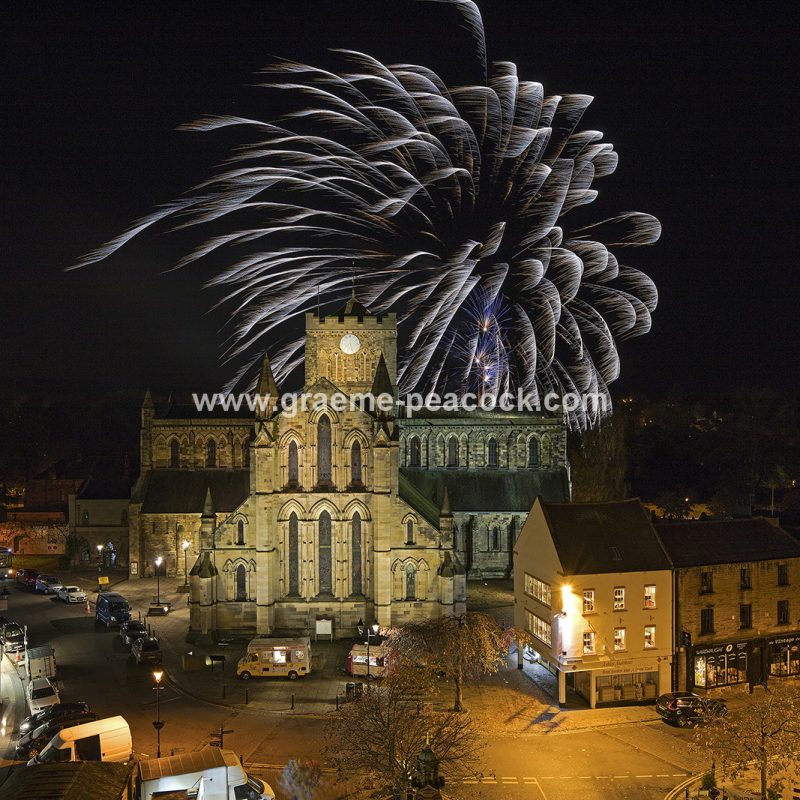 Fireworks above Hexham Abbey, Hexham, Northumberland