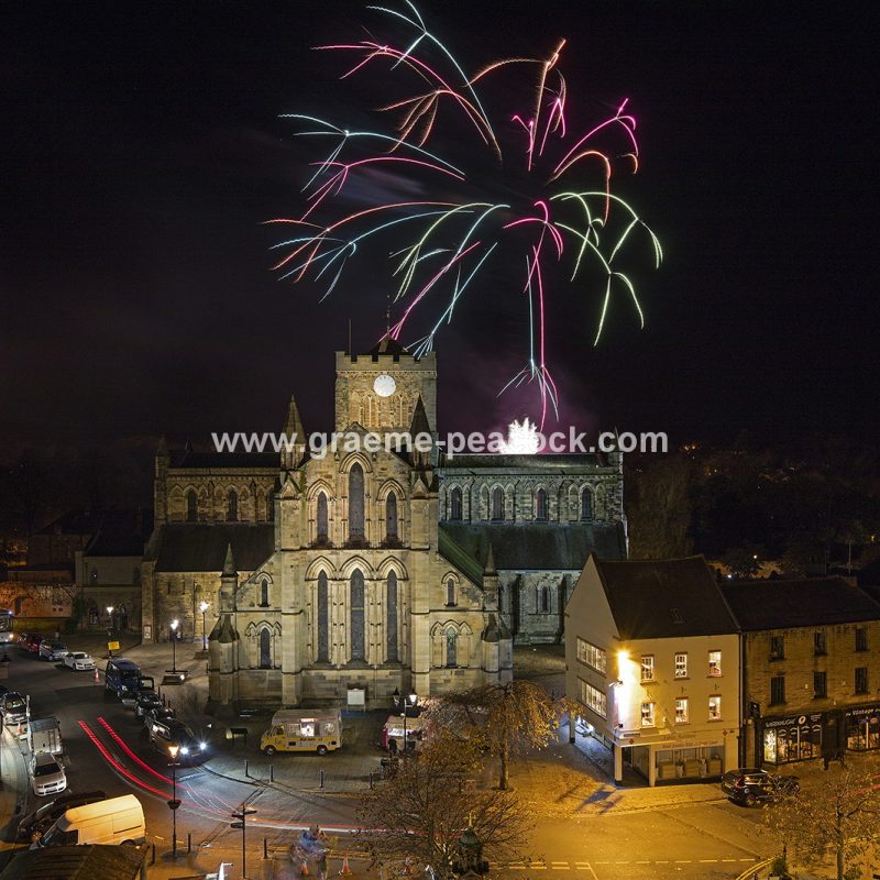 Fireworks above Hexham Abbey, Hexham, Northumberland