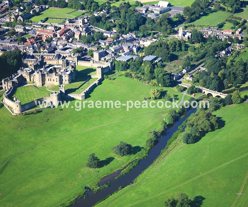 Aerial View of Alnwick Castle, Alnwick, Northumberland