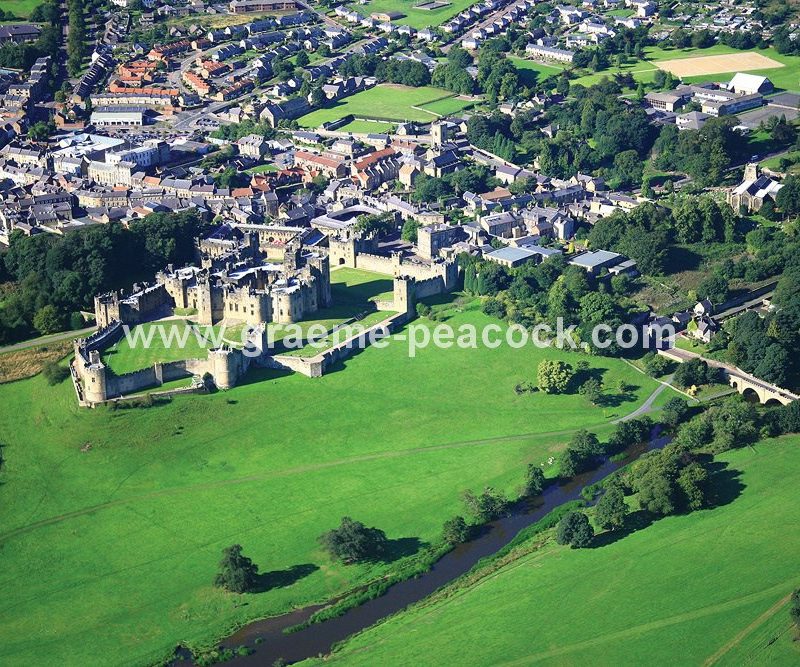Aerial View of Alnwick Castle, Alnwick, Northumberland