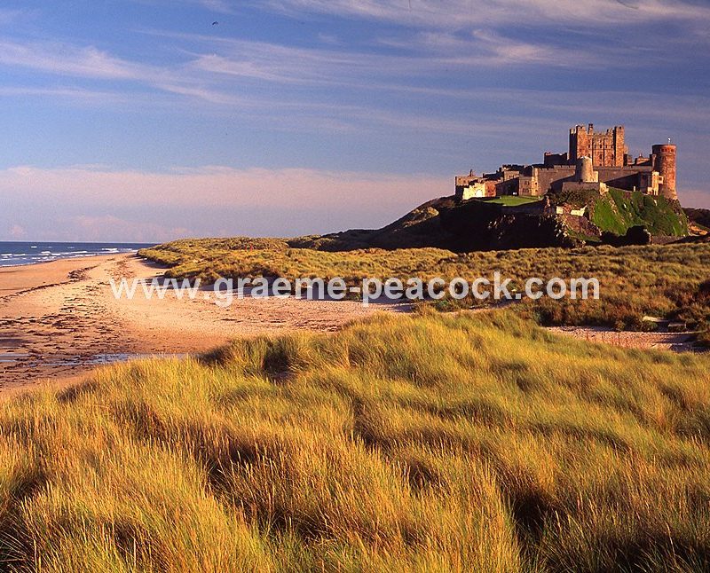 Bamburgh Castle and beach, Bamburgh, Northumberland