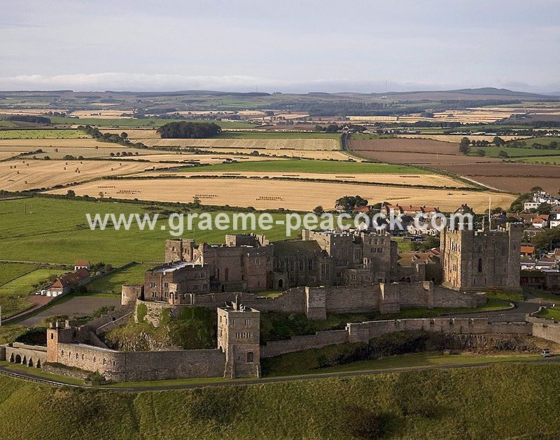 Aerial View of Bamburgh Castle, Northumberland