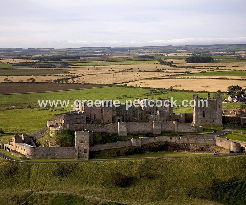 Aerial View of Bamburgh Castle, Northumberland