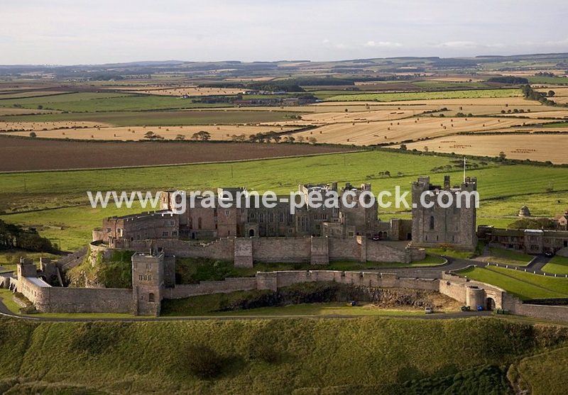 Aerial View of Bamburgh Castle, Northumberland