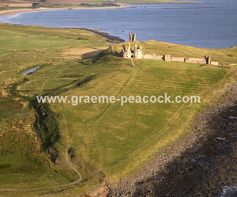 Aerial View of Dunstanburgh Castle & The Northumberland Coast