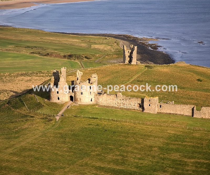 Aerial View of Dunstanburgh Castle & The Northumberland Coast