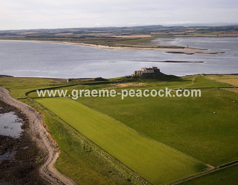 Aerial View of Lindisfarne Castle & The Northumberland Coast